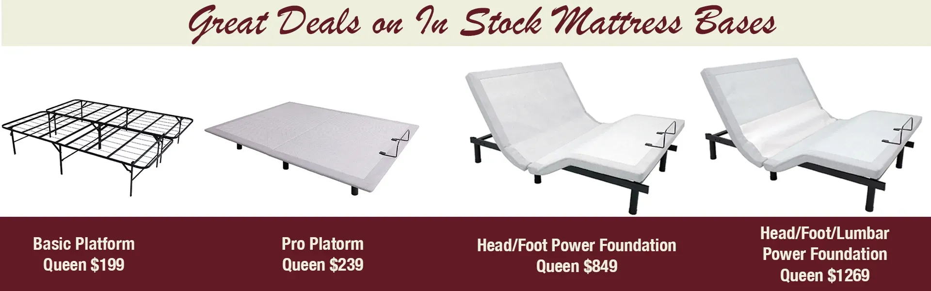 Great Deals on in Stock Mattress Bases